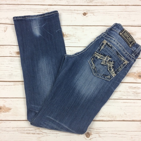 Miss Me Denim - Miss Me distressed whiskered boot jeans size 28